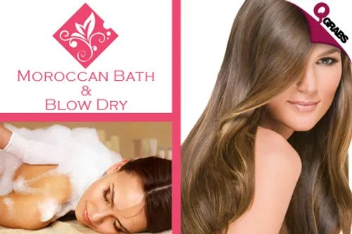For QR99 get Pampered with a Moroccan Bath & Blow Dry (QR350 Value)